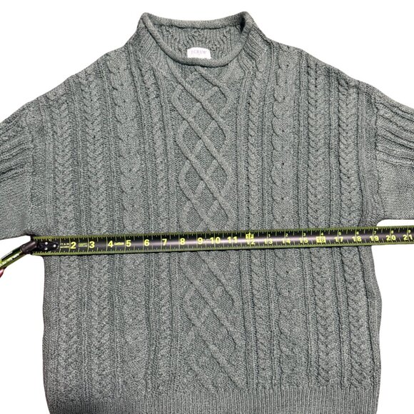 J.Crew Mockneck Cable-Knit Sweater Pale Spinach Green – Size M, EUC - Picture 14 of 16